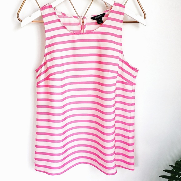 J. Crew Tops - J Crew ❤ Pink Stripe Sleeveless Top, S 6